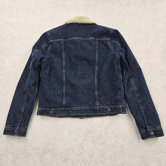 Levis Original Classic Sherpa Trucker Jacket  Women's Size Medium Blue Denim EUC - Picture 2 of 11